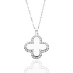 içinde yonca yaprağı kolye