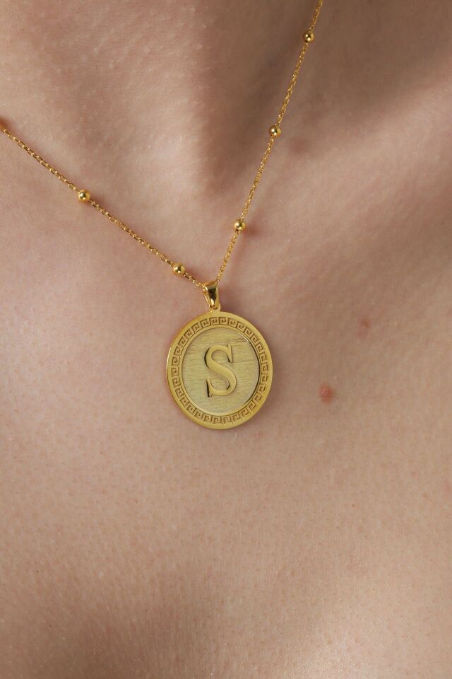 top zincir madalyon harf kolye