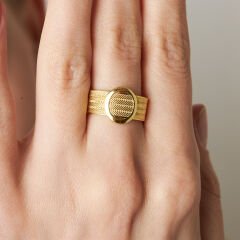 dört sıralı klasik yuvarlak hasır yüzük