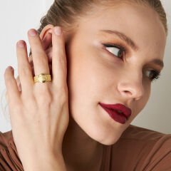 dört sıralı klasik yuvarlak hasır yüzük