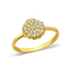 kalpli çiçek model yüzük