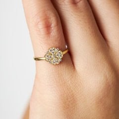 kalpli çiçek model yüzük