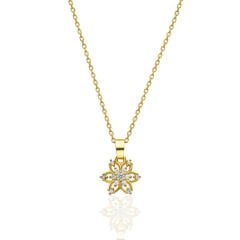 taşlı çiçek kolyesi