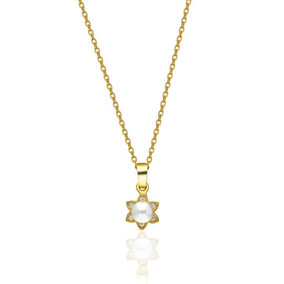 incili çiçek kolye