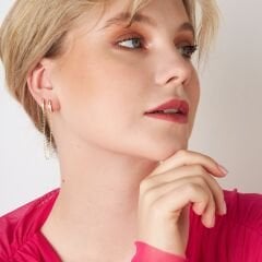 taşlı zincir küpeler