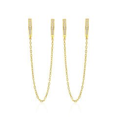 taşlı zincir küpeler