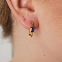 mavi taş kancalı model küpeler