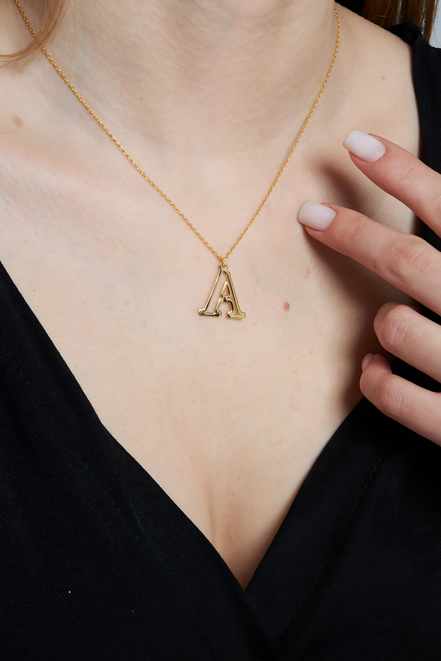 Harf Tasarım Kolyesi - 925 Ayar Gümüş