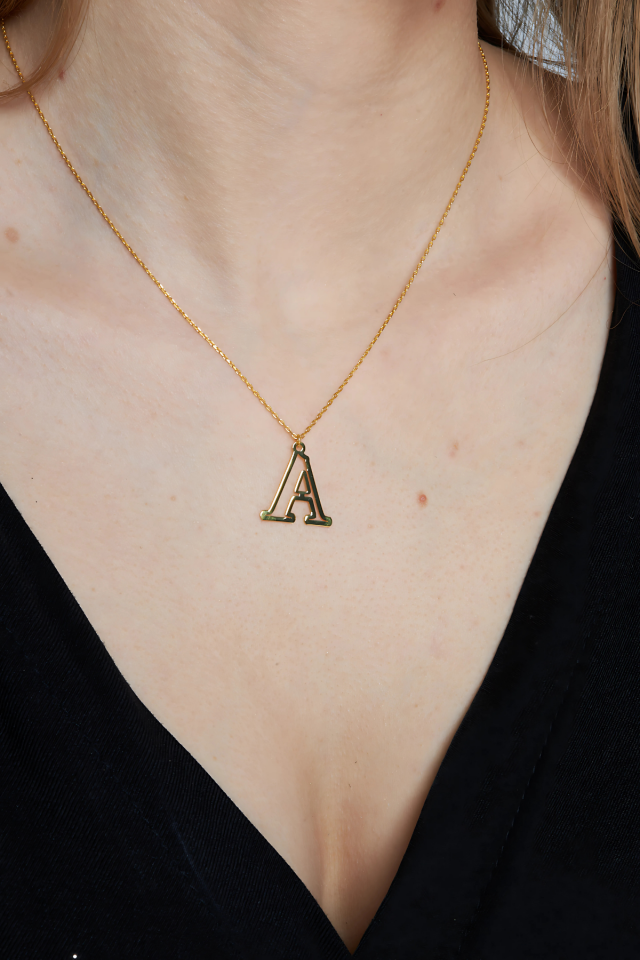 Harf Tasarım Kolyesi - 925 Ayar Gümüş