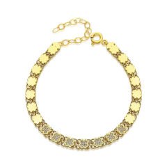 yarı değerli taşlarla yaprak zincir bilezik