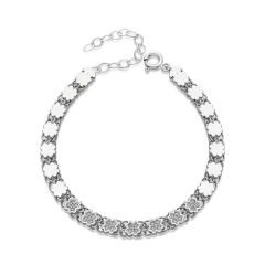 yarı değerli taşlarla yaprak zincir bilezik