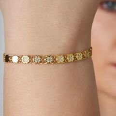 yarı değerli taşlarla yaprak zincir bilezik