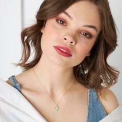 taşlı yaprak kolye