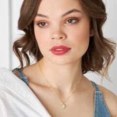 taşlı yaprak kolye