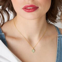 taşlı yaprak kolye