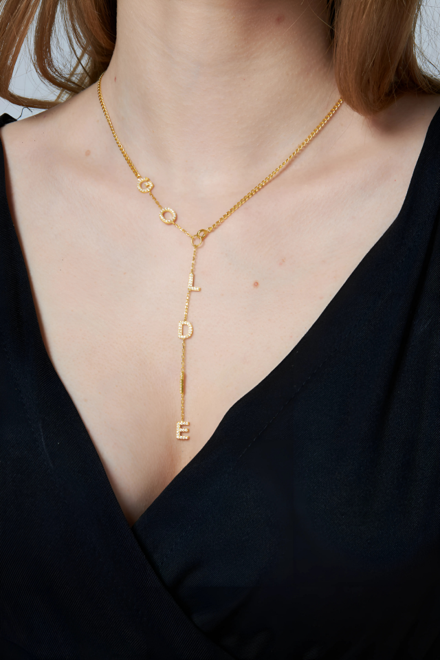 Taş İsimli Y Kolyesi - 925 Ayar Gümüş