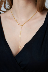 taş harfli y kolyesi