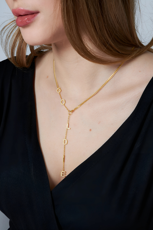 Taş İsimli Y Kolyesi - 925 Ayar Gümüş