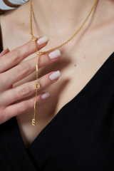 taş harfli y kolyesi