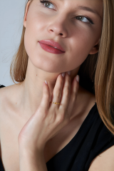 renkli taşlı baget yüzük