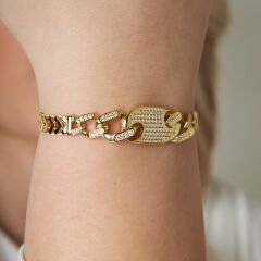 zincir düğmeli bilezik