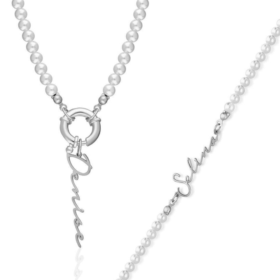 İnci Kolye Bileklik İsim Seti