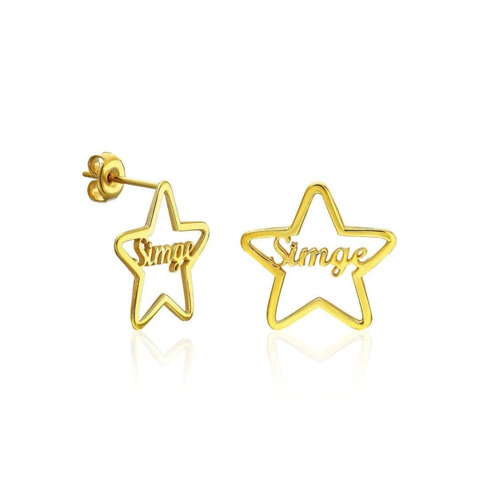 isimli yıldız küpeler