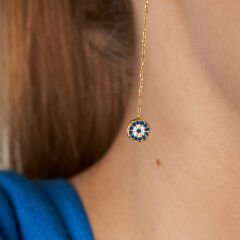 sallanan nazar boncuğu inci küpeler