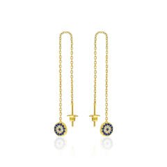 sallanan nazar boncuğu inci küpeler