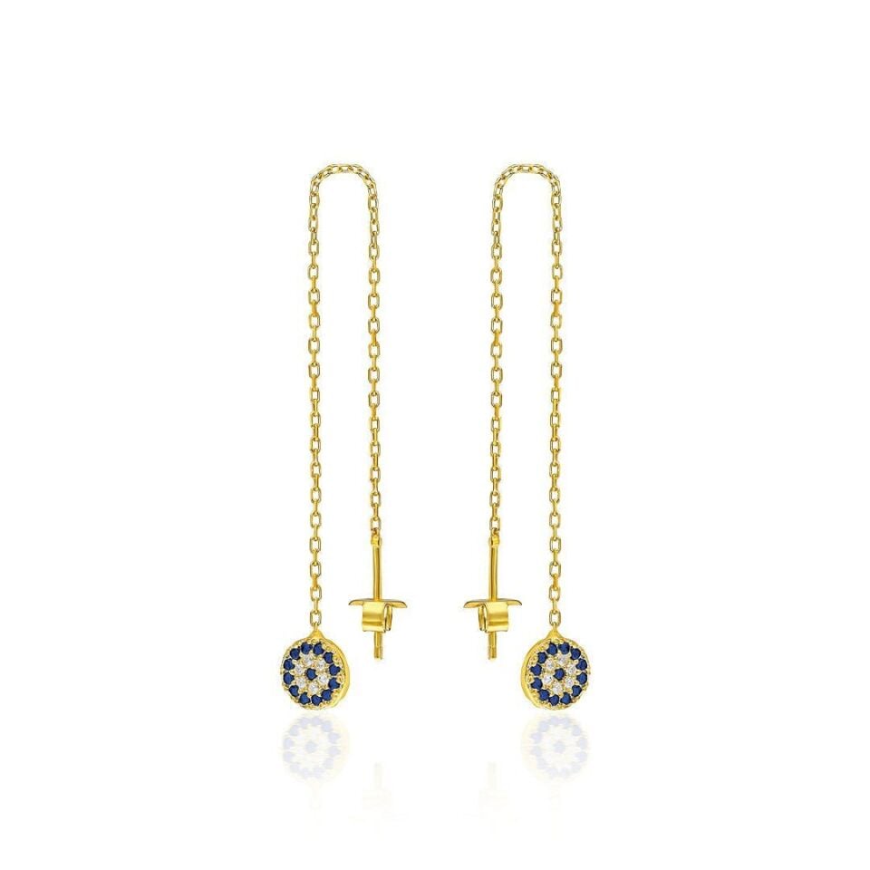 sallanan nazar boncuğu inci küpeler