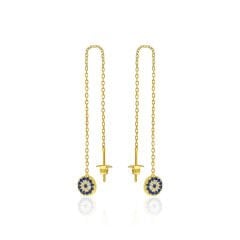 sallanan nazar boncuğu inci küpeler