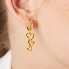 sallanan sade kalp küpeler