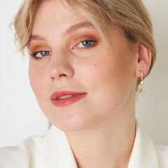 sallanan üç taşlı küpeler