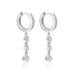 sallanan üç taşlı küpeler