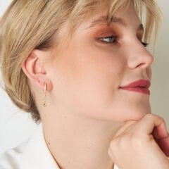 sallanan üç taşlı küpeler