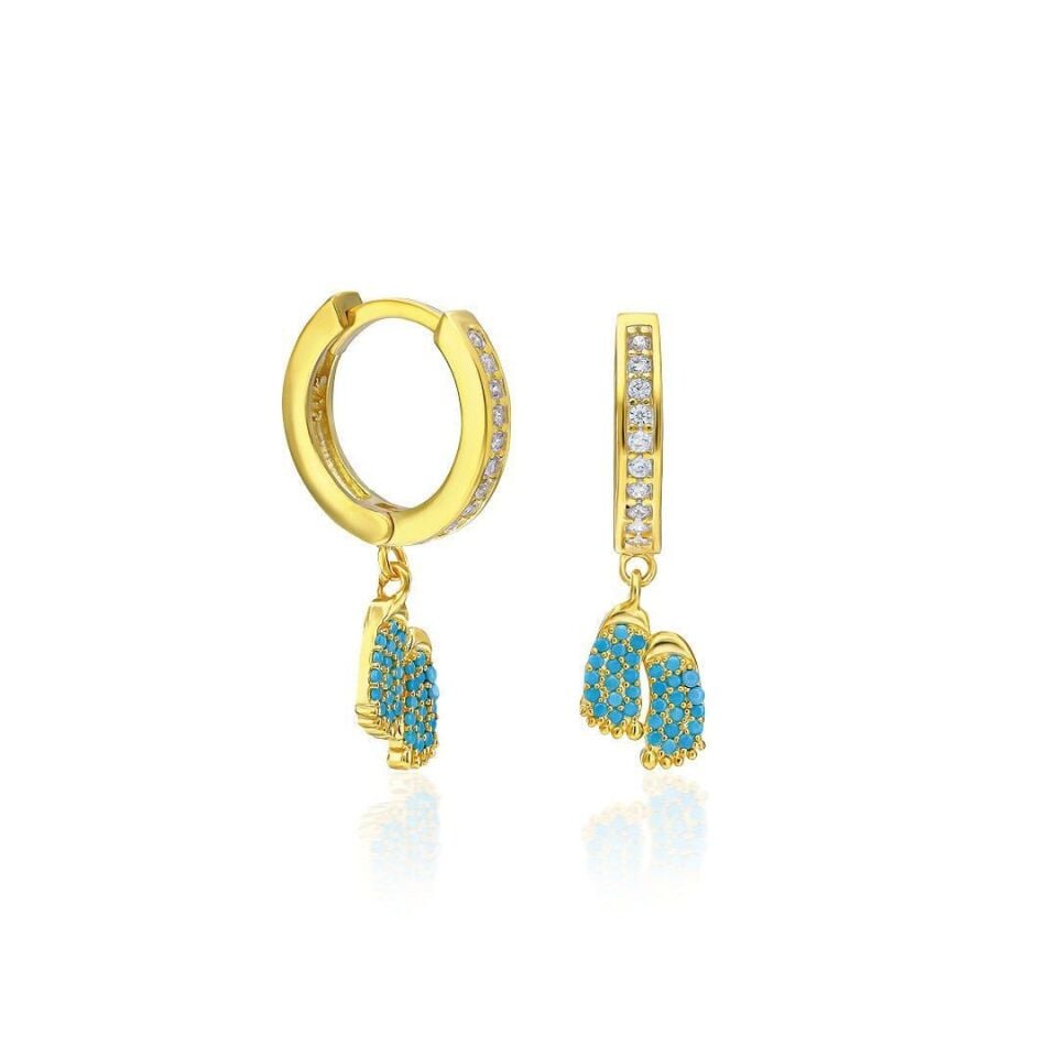 taşlı bebek ayak küpeleri