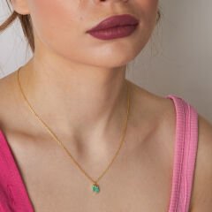 taşlı bebek ayak kolyesi