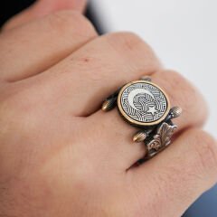otantik tasarım hilal ve yıldız yüzük
