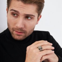 otantik tasarım hilal ve yıldız yüzük