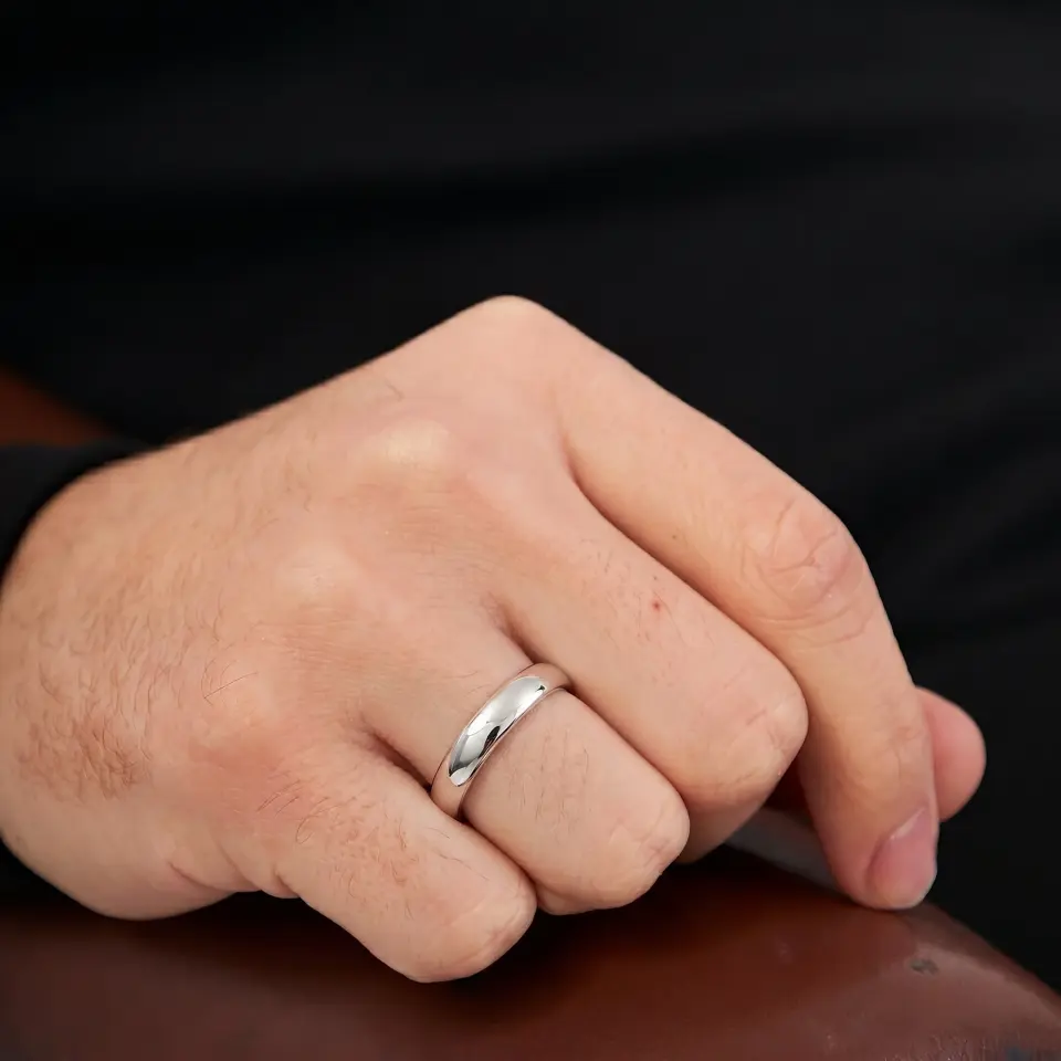 GÜMÜŞ ALYANS ERKEK ELİ Asker Jewelry