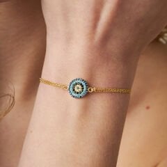 turkuaz taşlı göz bileziği