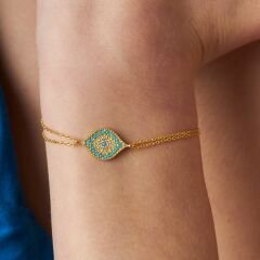 renkli taşlı göz bileziği