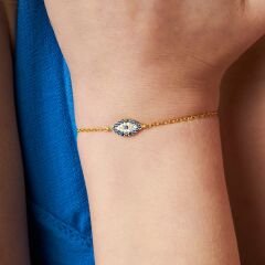 zirkon taşlı göz bileziği - uzun