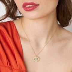 baget taşlı göz kolyesi