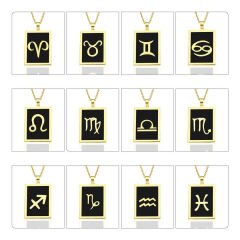 renkli dikdörtgen Yay burcu kolyesi