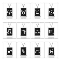 renkli dikdörtgen Yay burcu kolyesi