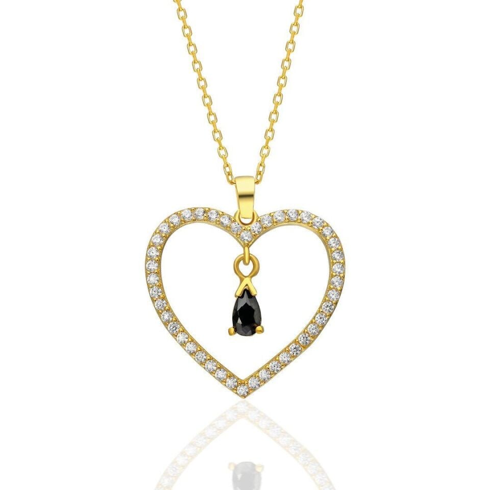 siyah taşlı kolye ucu