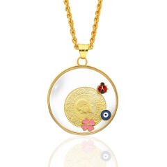 dörtlü camdan yapılmış kolye