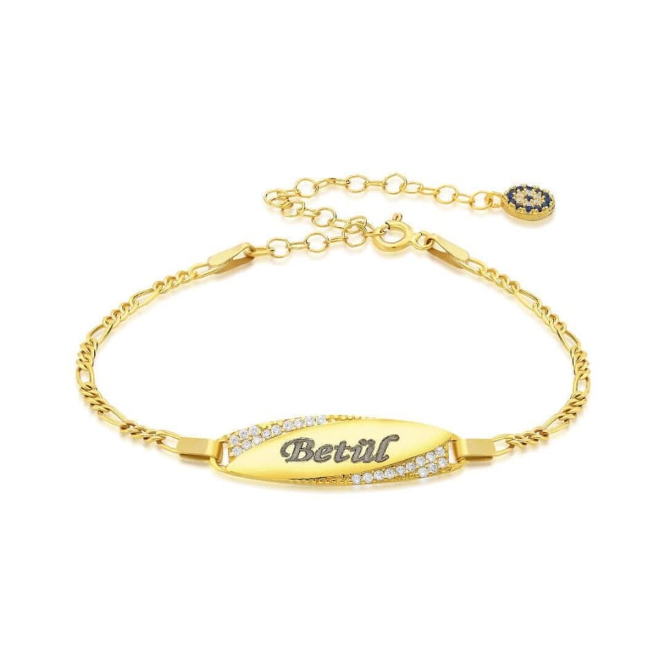 Oval Taş İsim Bebek Etiketi 1