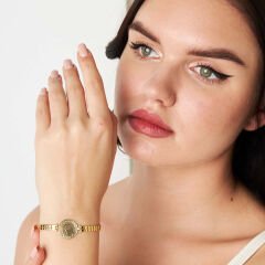 kadranlı çift sıra damla zincir bilezik